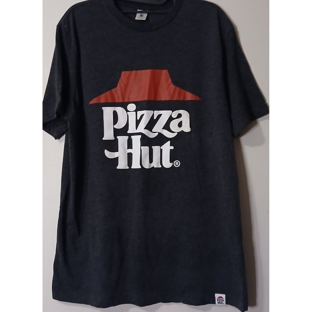 Pizza Hut Employee Graphic T Shirt Mens Large Heather Gray Uniform Tee